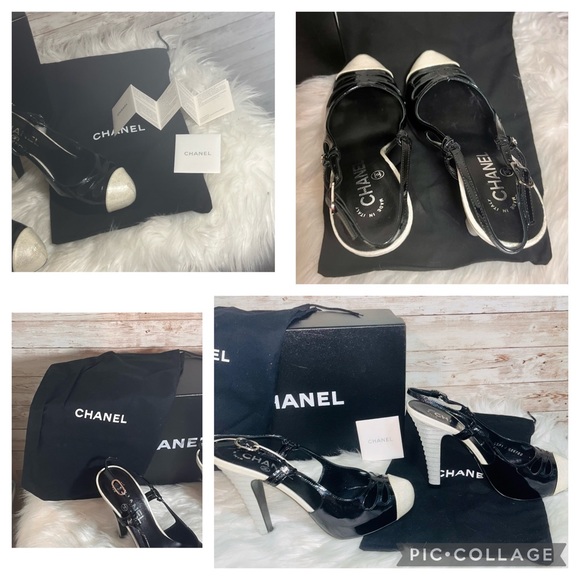 Authentic Chanel glitter Slingback heels h the - Picture 14 of 16